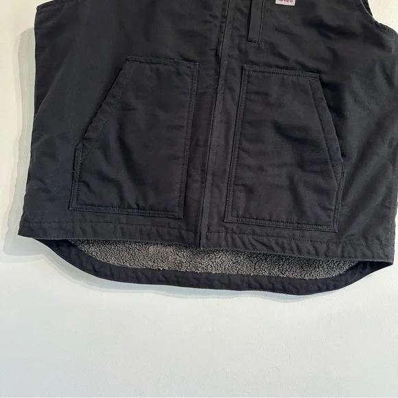 Carhartt Mock-neck Sherpa-line Vest Loose Fit washed duck black - Picture 4 of 8